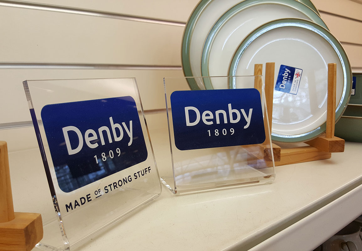 Denby on Shelf Acrylic Signage